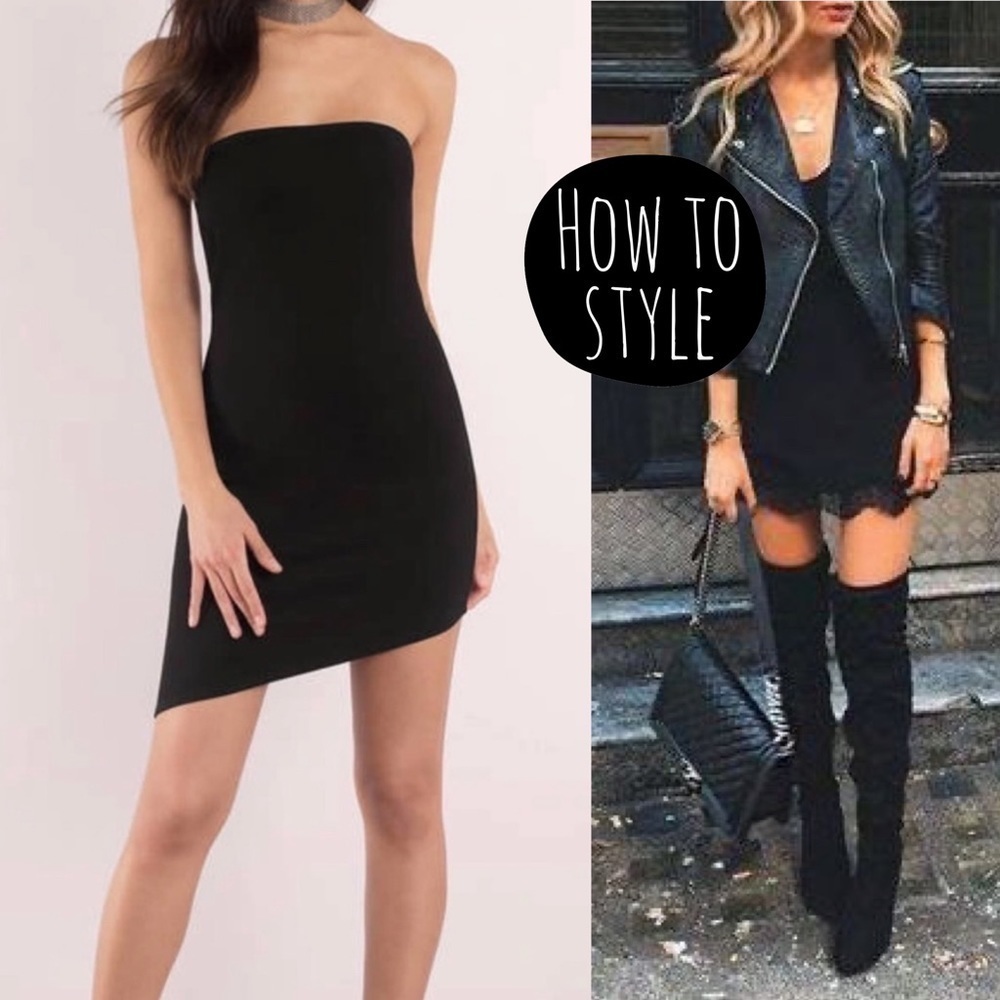 Olivaceous Asymmetrical Ruched Mini Strapless Tube Dress